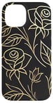 Coque pour iPhone 14 Rose florale botanique, style minimaliste