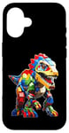 Coque pour iPhone 16 Jeu de briques T-Rex pour les amateurs de dinosaures