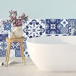 30 Stickers adhésifs carrelages | Sticker Autocollant Carreaux de ciment - Mosaïque carrelage mural salle de bain et cuisine | Carreaux de ciment adhésif mural - azulejos - 10 x 10 cm - 30 pièces