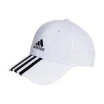 adidas Unisex 3-Stripes Cotton Twill Baseball Cap, White/Black, XS