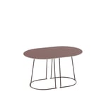 Muuto - Airy Coffee Table - Small, Utförande - Mörkröd - Mörkröd - Röd - Soffbord - Metall/Trä