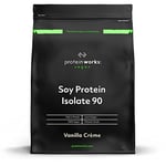 Protein Works Soy Protein 90 (Isolate) Protein Powder | 100% Plant-Based | Low Fat | No Added Sugar | Gluten-Free | Vanilla Crème | 500 g