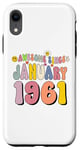 Coque pour iPhone XR Awesome Since January 1961 64 Years Old 64th Birthday