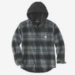 CARHARTT Skjorte jakke Flannel Fleece Lined Hooded ELM (S)