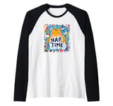 Sleeping Cat with this happy nap Time Costume Raglan Baseball Tee