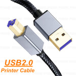 Câble d'imprimante USB A vers B,3m,5m,USB 2.0,pour imprimante HP,IL,Dell,Epson,Lexmark - Type USB-A-1,5m