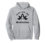 Meditation and Yoga New Age Retro Groovy Meditate Trendy Pullover Hoodie