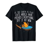 Flat Earth Cats Funny Conspiracy Theory Animal Lover Gift T-Shirt