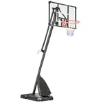 SPORTNOW Panier de Basket sur Pied, Hauteur réglable 236-293 cm, Support de Basket Portable à roulettes, Panneau arrière de 107 cm, intérieure & extérieure