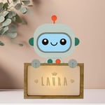 WONDEE Lampe Veilleuse Bébé Personnalisée et Veilleuse Enfant Personnalisée Robot - Accesoire Cadeau Bebe naissance personnalisé Garcon et Fille - Lampe de Chevet Chambre, Decoration Chambre Bebe