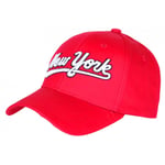 Casquette Enfant Rouge NY Vintage en Coton Bronxya 7 a 11 ans-Taille unique