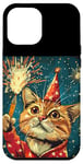 iPhone 12 Pro Max New Year Cheer with this Happy and Funny looking Cat Design Case