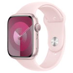 Refurbished Apple Watch Series 9 GPS, 45mm Pink Aluminium Case with S/M Light Pink Sport Band