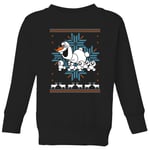 Disney Frozen Olaf and Snowmen Pull de Noël pour enfants - Noir - 3-4 ans