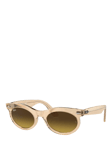 Ray-Ban RB2242 Women's Oval Sunglasses, Photo Waves Brown