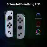 Paire de Manettes Sans Fil pour Nintendo Switch Joy-Con - Couleur Blanche avec Effet Lumineux RGB LED