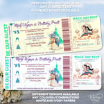 Aladdin Jasmine Invitations Save the date Disney Wedding Birthday Ticket Invite