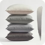 Topfinel Housse Coussin 30x30 Gris Beige Colorees Lot de 4 Decoratives Salon Chambre Maison en Velours Doux Motif Uni Housses de Coussins pour Canape Lit Jardin Déco Scandinave Moderne Luxe Brillant