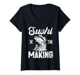 Womens Sushi in the Making Tuna Fishing V-Neck T-Shirt