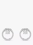 Swarovski Circle Stud Earrings, Silver