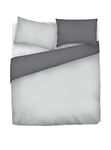 Italian Bed Linen CP-NC-Grigio Chiaro/Fumo – 1PM Natural Color housse de couette double-face couleur unie avec taies d'oreiller, 100 % Coton, Clair/Gris foncé, Small