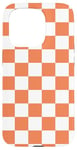 iPhone 15 Pro Classic Orange & White Checkered Big Vintage Checkerboard Case