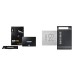 Samsung SSD 870 EVO, 1 TB, Form Factor 2.5”, Intelligent Turbo Write, Magician 6 Software, Black (Internal SSD) & flash drive Gunmetal Gray 64 GB