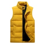 DUOER home Couleur de Couleur Unie Collier Homme Down Gilet Hiver Hiver Chaud et Froid de Grande Taille Vest en Coton à la Mode à la Mode Plusieurs Couleurs Disponibles (Color : Yellow, Taille : L)