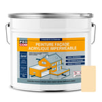 Peinture façade PROCOM crépi, façade à relief, imperméabilisation et protection des façades - Durable jusqu'à 10 ans 10 litres Pierre (RAL 085 90 20)