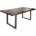 Table à manger 180x90 Acacia laqué Gris taupe / Gris mat FREEFORM 5