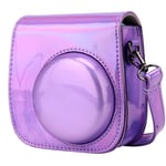 Camera Case for Fujifilm Instax Mini 11 Instant Camera, Annle PU Leather Protective Case with Removable Strap - Flash Purple