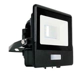 Led-Projektor Med Bevegelsessensor 10W 735Lm 6500K Samsung Diode Ip65 Svart 5 Års Garanti 20258