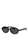 Moncler ME8006 Unisex Oval Sunglasses, Matte Black/Black