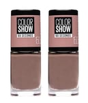 🔥2X MAYBELLINE COLOR SHOW 60 SECONDS 150 MAUVE KISS, 7 ML, NAIL POLISH🔥