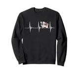 Wild Boar Hunting Razorback Target Heartbeat EKG Pulse Beat Sweatshirt