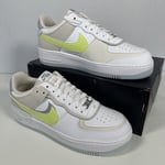 Nike Air Force 1 AF1 Shadow Trainers White Light Lemon FB7582-100 Womens UK 9.5