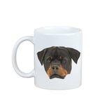 Rottweiler - muki kuva ja geometrinen koira Art-Dog -tekstillä