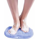 Choyclit - Laveur de pieds de douche, Tapis de massage des pieds patin de lave pieds avec ventouse pour plancher de douche(Blue)