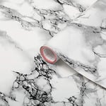 d-c-fix papier adhésif pour meuble effet marbre Marmi Blanc - film autocollant décoratif rouleau vinyle - pour cuisine, porte, table - décoration revêtement peint stickers collant - 90 cm x 2,1 m