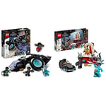 LEGO 76211 Marvel Shuri's Sunbird, Black Panther Aircraft Buildable Toy Vehicle for Kids & 76213 Marvel King Namor’s Throne Room, Black Panther Wakanda Forever Set with Submarine Toy