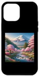 Coque pour iPhone 15 Plus T-shirt Mont Fuji Cherry Blossom - Paysage naturel japonais