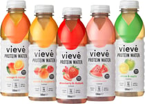 Vieve Protein Water 10x500ml - Mixed Variety Flavour Pack 20g Protein, Sugar Fat