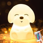 Kawaii Children's Night Light 16 Color Dog Night Light Vauvan yövalo