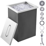 VEVOR Bac à Glace Encastrable 25,3 L 355x305x461 mm Boîte Isotherme pour Glace avec Couvercle en Inox Alimentaire Conservateur à Glaçons pour Boissons Bières Fraîches Cuisine Extérieure Bar Domicile