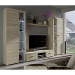 Azura Home Design - Ensemble meuble tv rumba xl 300 cm en plusieurs couleurs - Couleur: Chêne Sonoma - Sans Buffet