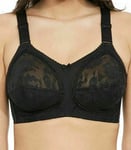 Triumph Classics Doreen Bra 46B Black Lace Non Wired Full Coverage Support Cup