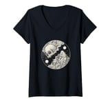 Womens Skull and Heart in Space - Cosmic Life and Death Art V-Neck T-Shirt