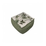 Douceur D'intérieur - Pouf 40x30cm coton imprimé 'malacca' - 40x30cm - Vert