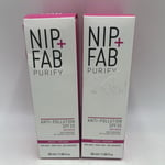 Nip+Fab Purify Anti Pollution SPF30 Moisturiser 50ml Skin Protection X2 Lot