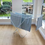 Foldable Laundry Cloths Airer Dryer Horse Washing Line Indoor Outdoor 18m Space